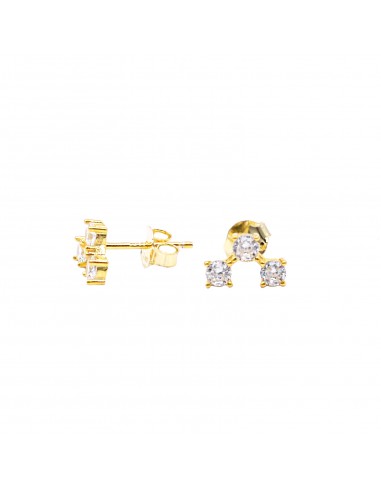 Yellow gold plated tri-point earrings...