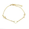 Forzatina link bracelet with cross, heart and anchor in yellow gold plated in 925 silver