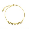 Forzatina link bracelet with central plate butterflies yellow gold plated in 925 silver