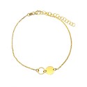 Bracciale maglia forzatina con sagoma cerchio e cerchio a lastra centrale placcato oro giallo in argento 925