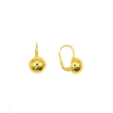 Orecchini a monachella semi sfera placcati oro giallo in argento 925