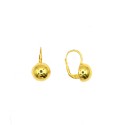 Yellow gold plated semi sphere earrings in 925 silver