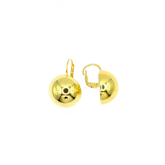 Orecchini a monachella semi sfera placcati oro giallo in argento 925