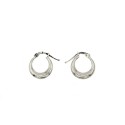 White gold plated degradé rounded hoop earrings in 925 silver