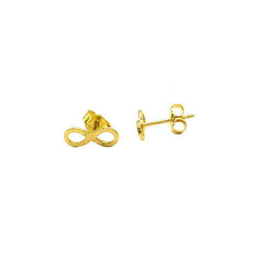 Orecchini a lobo con infinito placcato oro giallo in argento 925