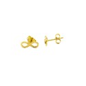 Yellow gold plated infinity stud earrings in 925 silver