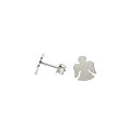 White gold plated plate angel lobe earrings in 925 silver