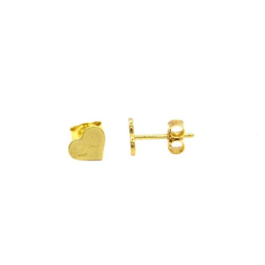 Orecchini a lobo con cuore a lastra placcati oro giallo in argento 925