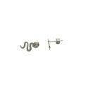 White gold plated plate snake lobe earrings in 925 silver