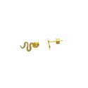 Yellow gold plated plate snake lobe earrings in 925 silver
