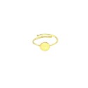 Anello a filo regolabile con tondo a lastra centrale placcato oro giallo in argento 925