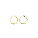 925 silver yellow gold plated square section woven hoop earrings with diamond and polished bridge closure