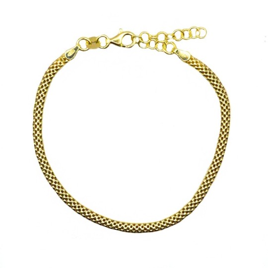 Bracciale maglia tressita placcato oro giallo in argento 925