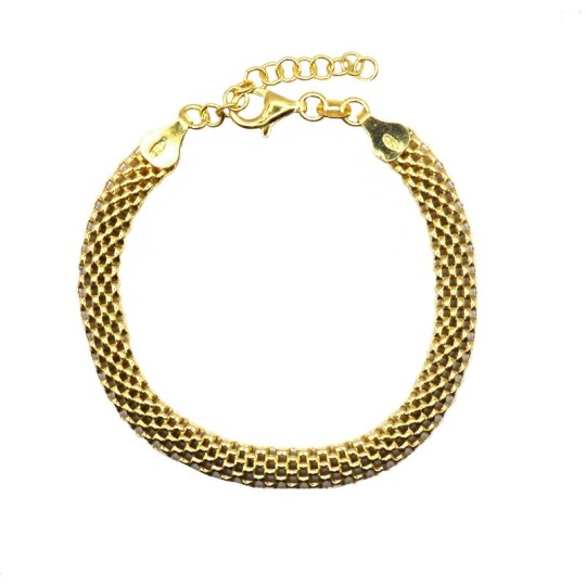 Tressita mesh bracelet yellow gold plated in 925 silver