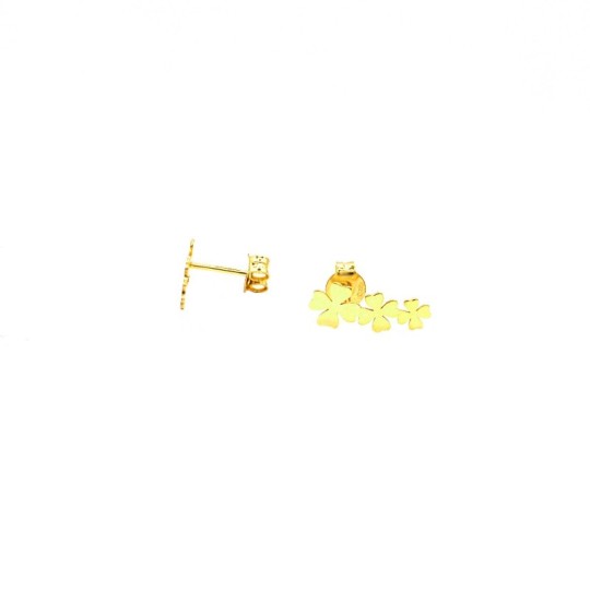 Orecchini a lobo fiori a lastra degradè placcati oro giallo in argento 925