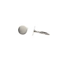White gold plated smooth round cufflinks in 925 silver