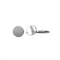 Smooth round white gold plated cufflinks in 925 silver