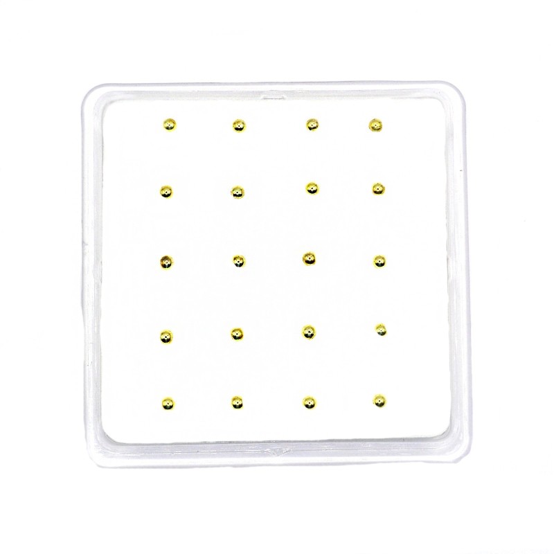 Ball nose earrings 2mm yellow gold plated in 925 silver (20pcs)