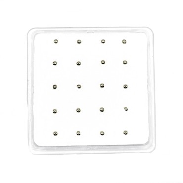 Orecchini naso sfera 2mm placcato oro bianco in argento 925 (20pz)