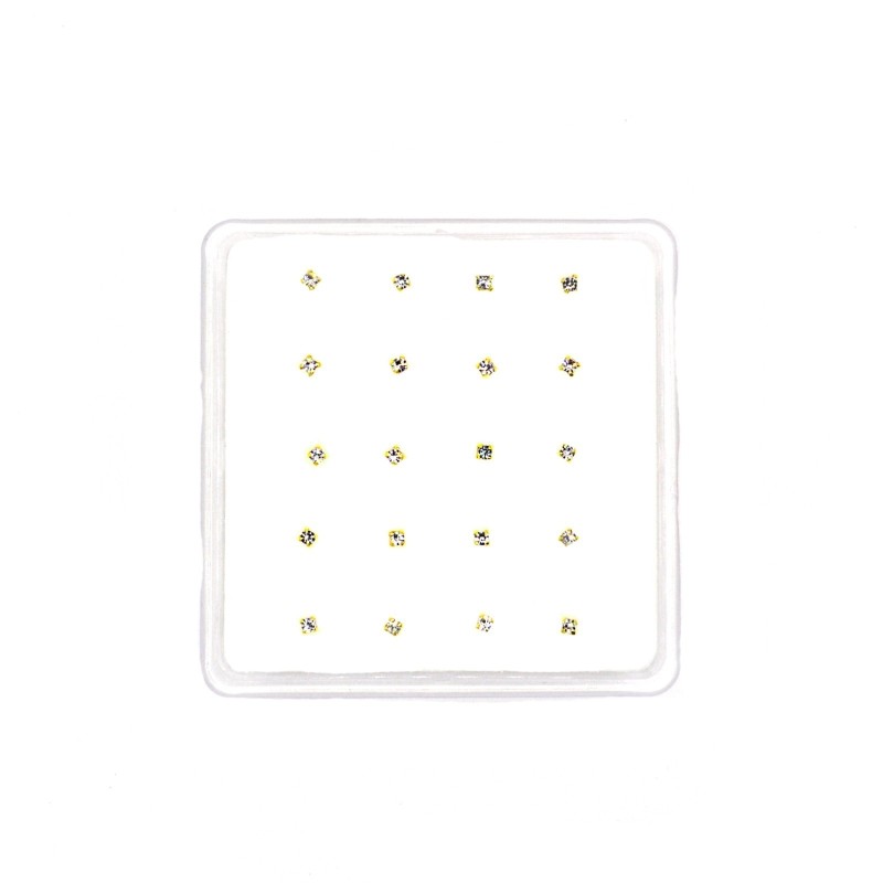 Orecchini naso punto luce placcati oro giallo in argento 925 (20pz)