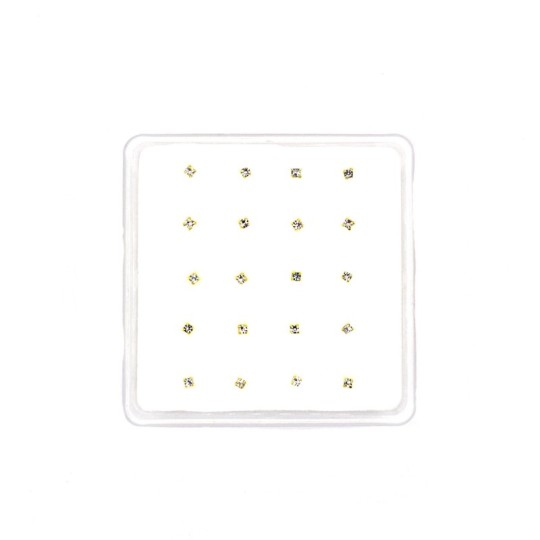 Yellow gold plated light point nose earrings in 925 silver (20pcs)