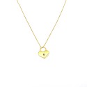 Collana maglia veneziana con ciondolo lucchetto a cuore traforato placcato oro giallo in argento 925