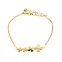 Forzatina link bracelet with 925 silver yellow gold plated central degradé clover plate