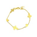 Bracciale maglia micro rollò con croci e cuori a lastra placcato oro giallo in argento 925