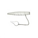 White gold plated spool tie pin in 925 silver