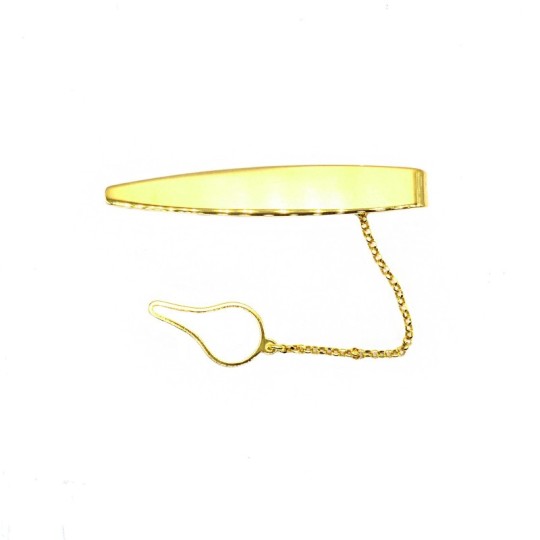 Yellow gold plated spool tie pin in 925 silver
