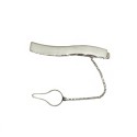 Fermacravatta a onda placcato oro bianco in argento 925