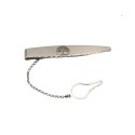 Engraved tree of life tie clip white gold plated in 925 silver