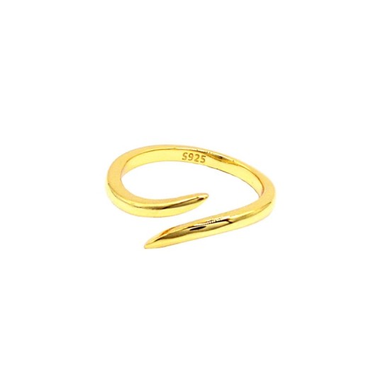 Anello regolabile contrariè placcato oro giallo in argento 925
