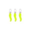 Horn pendants 4x13 mm fluorescent yellow enamelled in 925 silver (3 pcs.)