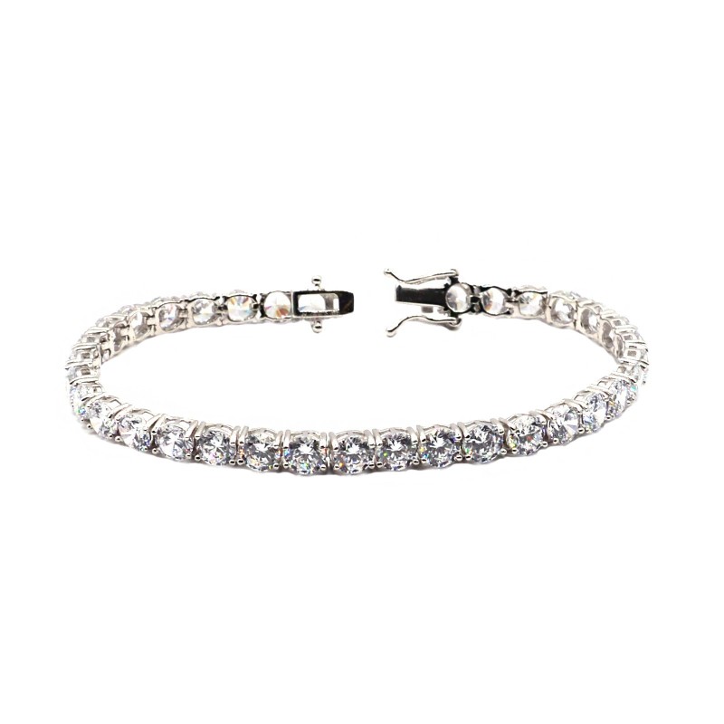 White zircon tennis bracelet discount