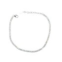 2mm white zircon tennis bracelet white gold plated in 925 silver
