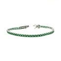 Bracciale tennis con zirconi verdi 3mm 16 cm placcato oro bianco in argento 925