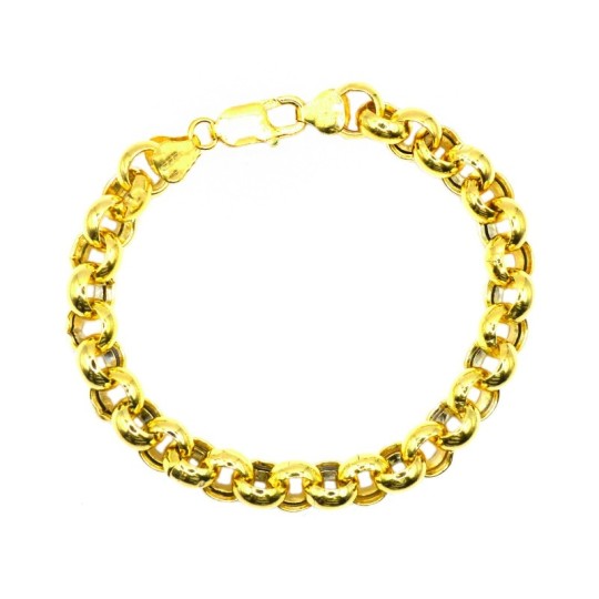 Bracciale maglia rolò da 9 mm. placcato oro giallo in argento 925