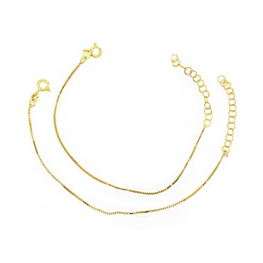 Yellow Gold Plated Venetian Mesh Bracelet in 925 Silver (2 Pieces)