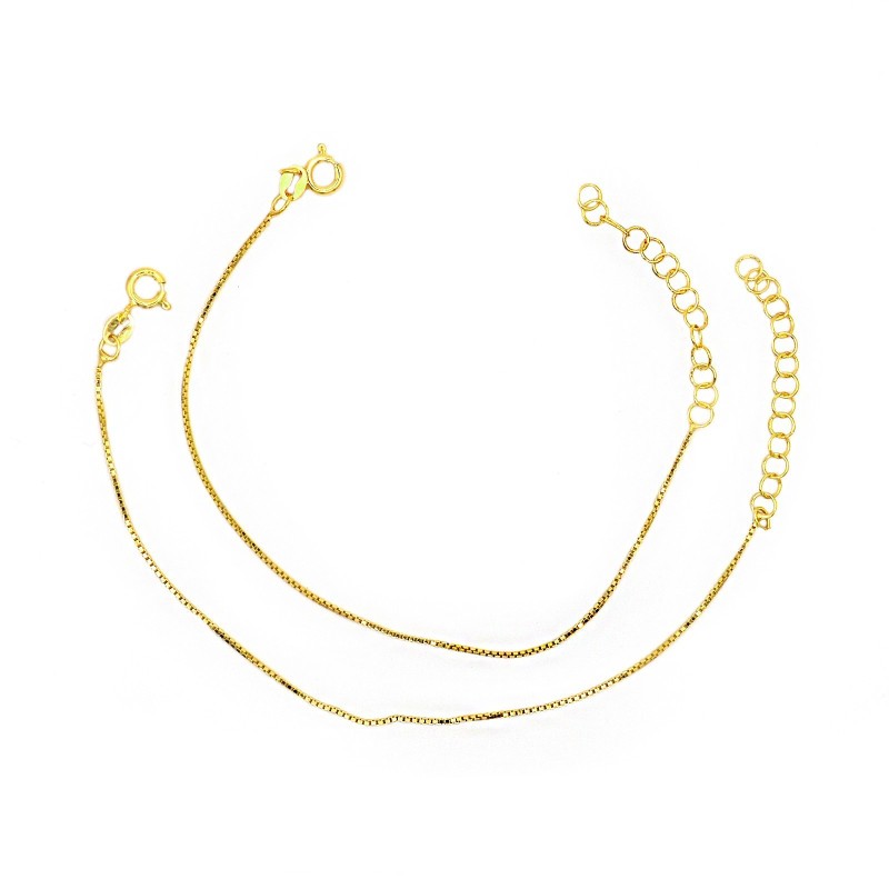 Bracciale maglia veneziana placcato oro giallo in argento 925 (2 pezzi)