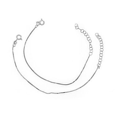 Bracciale maglia veneziana placcato oro bianco in argento 925 (2 pezzi)