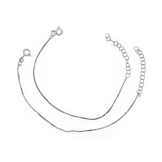 White Gold Plated Venetian Mesh Bracelet in 925 Silver (2 Pieces)