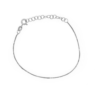 Bracciale maglia veneziana placcato oro bianco in argento 925