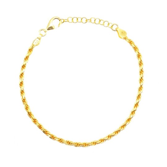 Bracciale maglia funetta placcato oro giallo in argento 925