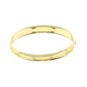 Rigid bracelet with rounded band with yellow gold plated snap closure in 925 silver