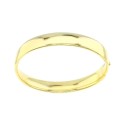 Rigid bracelet with rounded band with yellow gold plated snap closure in 925 silver