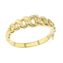 Rigid bracelet with degradé rounded curb chain motif and snap closure with yellow gold plated side brass in 925 silver