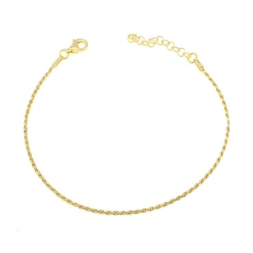 Bracciale maglia funetta placcato oro giallo in argento 925