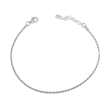 Bracciale maglia funetta placcato oro bianco in argento 925