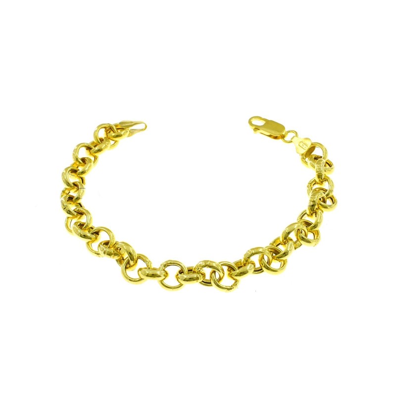 Cavigliera Maglia Cubana Miami 3,5 Mm In Argento 925 Placcato Oro Giallo 14k - Lunghezza 10 Pollici